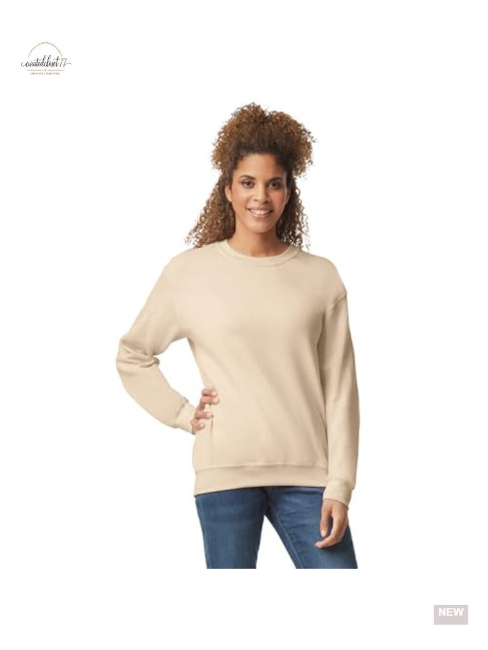Unisex Fleece Crewneck Sweatshirt Classic Fit Cozy Soft Pullover